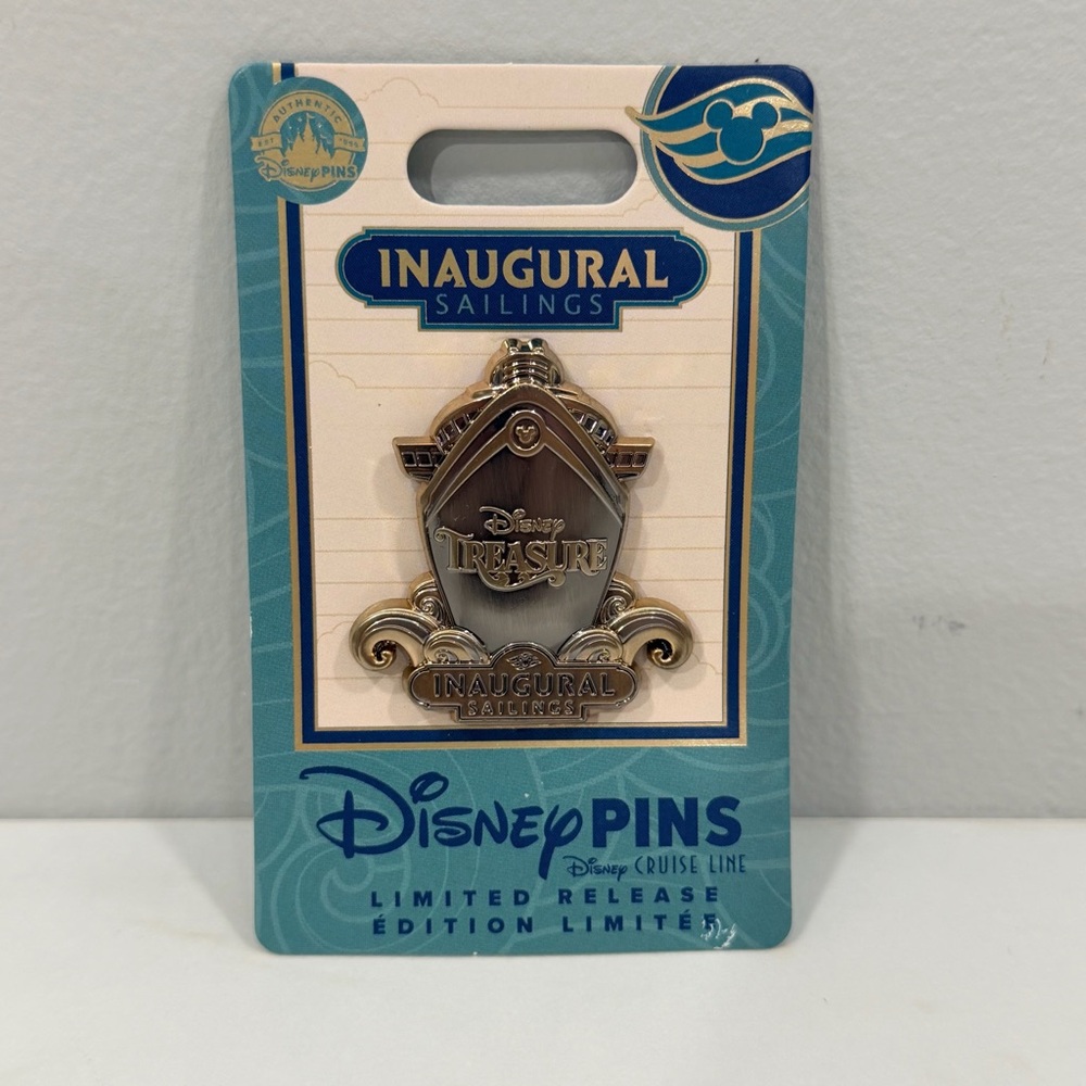 NWT DISNEY CRUISE LINE DCL TREASURE Ship Bow Inaugural Sailing Pin Collection